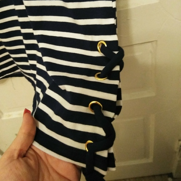 Michael Kors Blue and White Striped shirt NWT - Picture 4 of 6